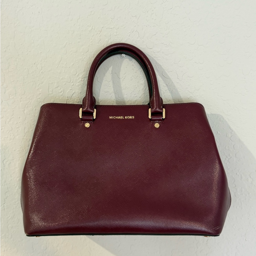 Michael Kors Burgundy Leather Tote Bag-like new